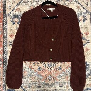 Moral Society Reddish Brown Cardigan